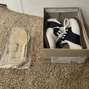Footmates cheer saddle Oxford white navy 7.5